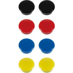 Westcott magneten 15 x 8 mm zwart/rood/blauw/geel 8 stuks