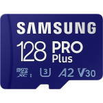 Samsung PRO Plus 128GB microSDXC UHS-I U3 160&120MB/s, FHD & 4K UHDMemoryCard with Adapter - Azul