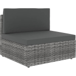 Vidaxl 6-delige Loungeset Met Kussens Poly Rattan - Grijs