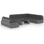 Vidaxl 8-delige Loungeset Met Kussens Poly Rattan - Grijs