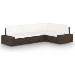 Vidaxl 4-delige Loungeset Met Kussens Poly Rattan - Bruin