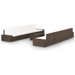 Vidaxl 9-delige Loungeset Met Kussens Poly Rattan - Bruin