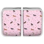 Animal Pictures Gevuld Etui Paardjes - 19.5 X 13.5 Cm - 22 St. - Polyester - Roze