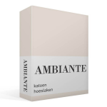 AMBIANTE Cotton Uni Hoeslaken - 100% Katoen - 1-persoons (90x210/220 Cm) - Sand - Beige