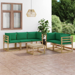 Vidaxl 6-delige Loungeset Mete Kussens - Verde