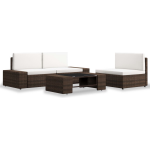 Vidaxl 4-delige Loungeset Poly Rattan - Bruin