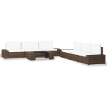 Vidaxl 7-delige Loungeset Poly Rattan - Bruin