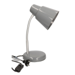 Grijze Bureaulamp/tafellamp 14 X 14 X 34 Cm - Buigbare Leeslampen/bureaulampen/tafellampen - Silver