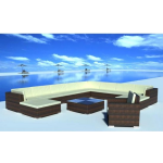 Vidaxl Loungeset Poly Rattan 35-delig - Bruin