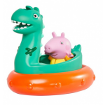 Tomy badspeelgoed Peppa Pig dinosaurus 12 cm 3 delig - Groen