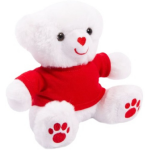 Soft Touch teddybeer junior T shirt 15 cm polyester wit/rood