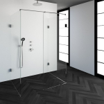 Saniclass Create inloopdouche XL 100x140cm profielloos met antikalk en 8mm veiligheidsglas chroom 4JC6-100x140ch