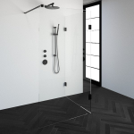 Saniclass Create inloopdouche reversed 110x100cm profielloos met antikalk en 8mm veiligheidsglas mat 4JC4-100x110a - Zwart