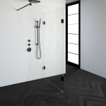 Saniclass Create inloopdouche reversed 100x90cm profielloos met antikalk en 8mm veiligheidsglas mat 4JC4-100x90a - Zwart