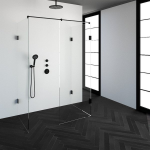 Saniclass Create inloopdouche XL 80x140cm profielloos met antikalk en 8mm veiligheidsglas mat 4JC6-80x140a - Zwart