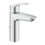 Grohe Eurosmart wastafelmengkraan MSize eengatsmontage metalen hendel SilkMove StarLight EcoJoy met temperatuurbegrenzer automatische lediging 1 14 FastFixation chroom 23322003