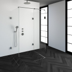 Saniclass Create inloopdouche XL 100x120cm profielloos met antikalk en 8mm veiligheidsglas geborsteld RVS 4JC6-100x120g