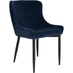 House Nordic Moderne eetkamerstoel in donker fluweel met zwarte poten "Boston" - L62.5xB52xH82 CM - Blauw