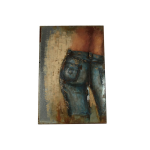 Countryfield Industriële multi-color ''Retraw'' jeans schilderij - L4xB120xH80 cm