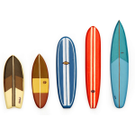 Kikkerland magneten Surf&apos;s Up! 7,1 x 1,2 cm vinyl 5 delig