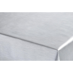 Bellatio Design Luxe Tafelzeil/tafelkleed Zilveren Metallic Look 140 X 220 Cm - Tuintafelkleed - Silver