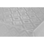Bellatio Design Tafelzeil/tafelkleed Damast Taupe Ruiten Print 140 X 300 Cm - Tuintafelkleed