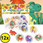 Decopatent ® Uitdeelcadeaus 12 Stuks Dinosaurus Tollen - Traktatie