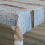 Bellatio Design Tafelzeil/tafelkleed Houten Planken Print 140 X 300 Cm - Tuintafelkleed