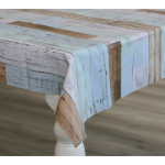 Bellatio Design Tafelzeil/tafelkleed Houten Planken Print 140 X 250 Cm - Tuintafelkleed