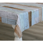 Bellatio Design Tafelzeil/tafelkleed Houten Planken Print 140 X 180 Cm - Tuintafelkleed