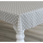 Bellatio Design Tafelzeil/tafelkleed Zilver Mette Stippen 140 X 300 Cm - Tuintafelkleed - Polkadot - Silver