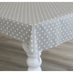 Bellatio Design Tafelzeil/tafelkleed Zilver Mette Stippen 140 X 180 Cm - Tuintafelkleed - Polkadot - Silver