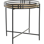 Bijzettafel Rond Metaal/mdf 45 X 47 Cm - Home Deco Meubels En Tafels - Zwart