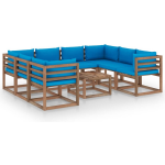 Vidaxl 9-delige Loungeset Met Lichte Kussens - Blauw