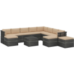 Vidaxl 12-delige Loungeset Met Kussens Pallet Massief Grenenhout - Beige