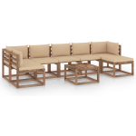 Vidaxl 8-delige Loungeset Met Kussens - Beige