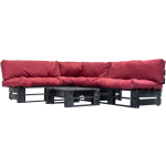 Vidaxl 4-delige Loungeset Pallet Met Rode Kussens Hout - Rood