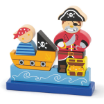 Viga Toys Magnetische Bouwpuzzel Piraat - 10 Stukjes - Blauw