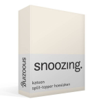 Snoozing - Katoen - Split-topper - Hoeslaken - Lits-jumeaux - 160x210/220 Cm - Ivoor - Wit