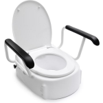 Handicare Linido toiletverhoger met armleggers en deksel (verhoogt de zithoogte met 85 125 of 165mm) 10659 - Wit