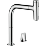 Hansgrohe M71 2-gats keukenkraan met uittrekbare handdouche chroom 73818000