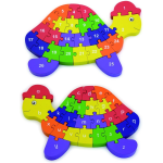 Viga Toys leerpuzzel Schildpad junior hout 52 stukjes