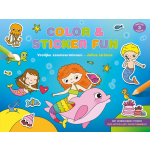 ZNU kleur en stickerboek Fun junior 28 x 24 cm - Oranje