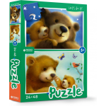Rebo Productions Rebo legpuzzel 24 + 48 stukjes - Bear family