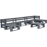 Vidaxl 6-delige Loungeset Pallet Hout - Gris