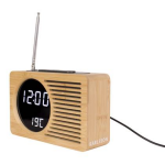 Karlsson Retro Radio Alarmklok - Bamboo - Beige