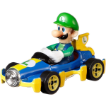 Hot Wheels raceauto Mario Kart Luigi 8 Mach 8 cm 1:64 blauw/geel