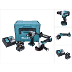 Makita DLX2430TJ | Combiset | 18 V | Boren, schroeven en slijpen | 2x 5.0 Ah Accu | DDF486 en DGA504 | Snellader | in Mbox