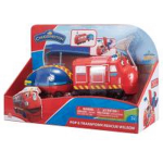 Chuggington trein Pop & Transform Rescue 22,9 cm rood/blauw