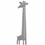Unknown groeimeter Giraffe grijs metaal junior 115 x 28 cm